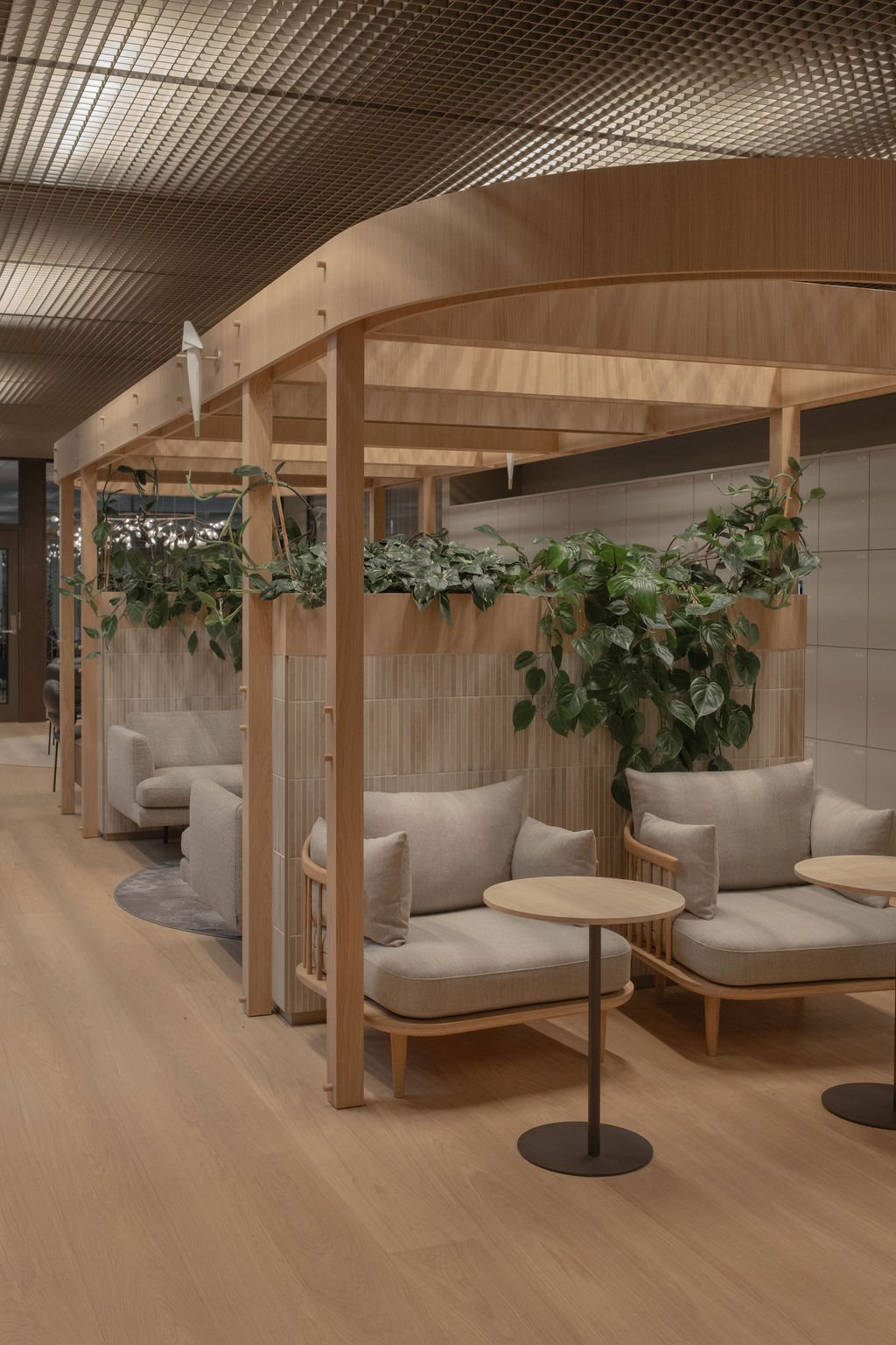 Aker head office wooden surfaces