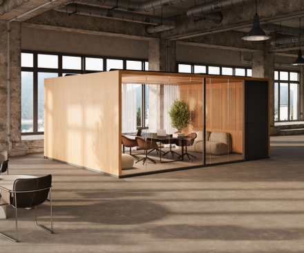create meeting spaces easily with room-in-room solutions