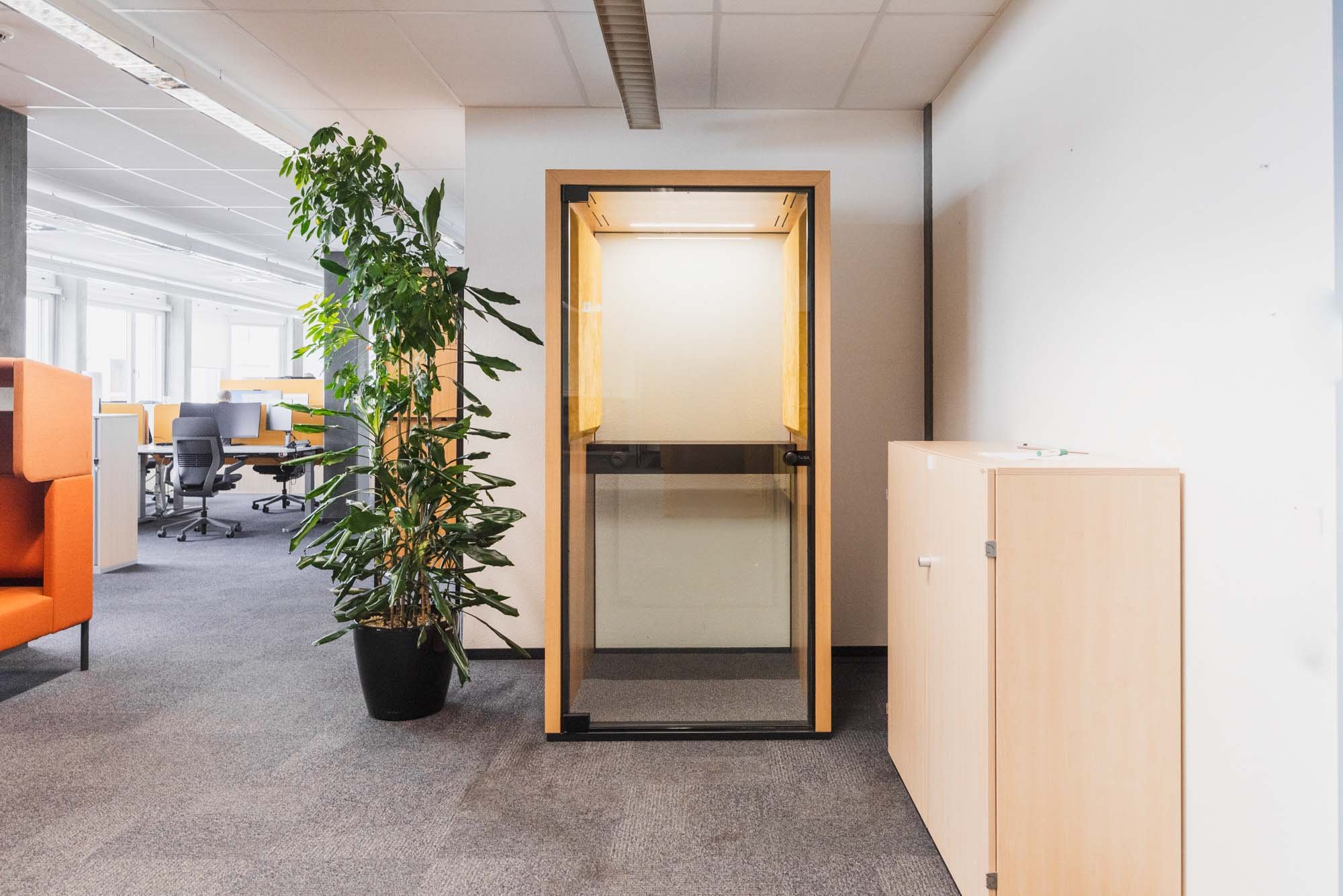 Endress + Hauser phone booth in office environment