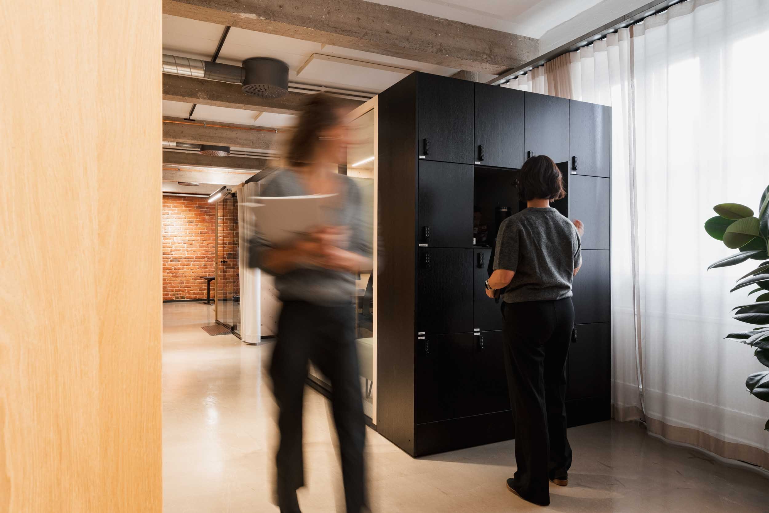 Modular workspace with lockers
