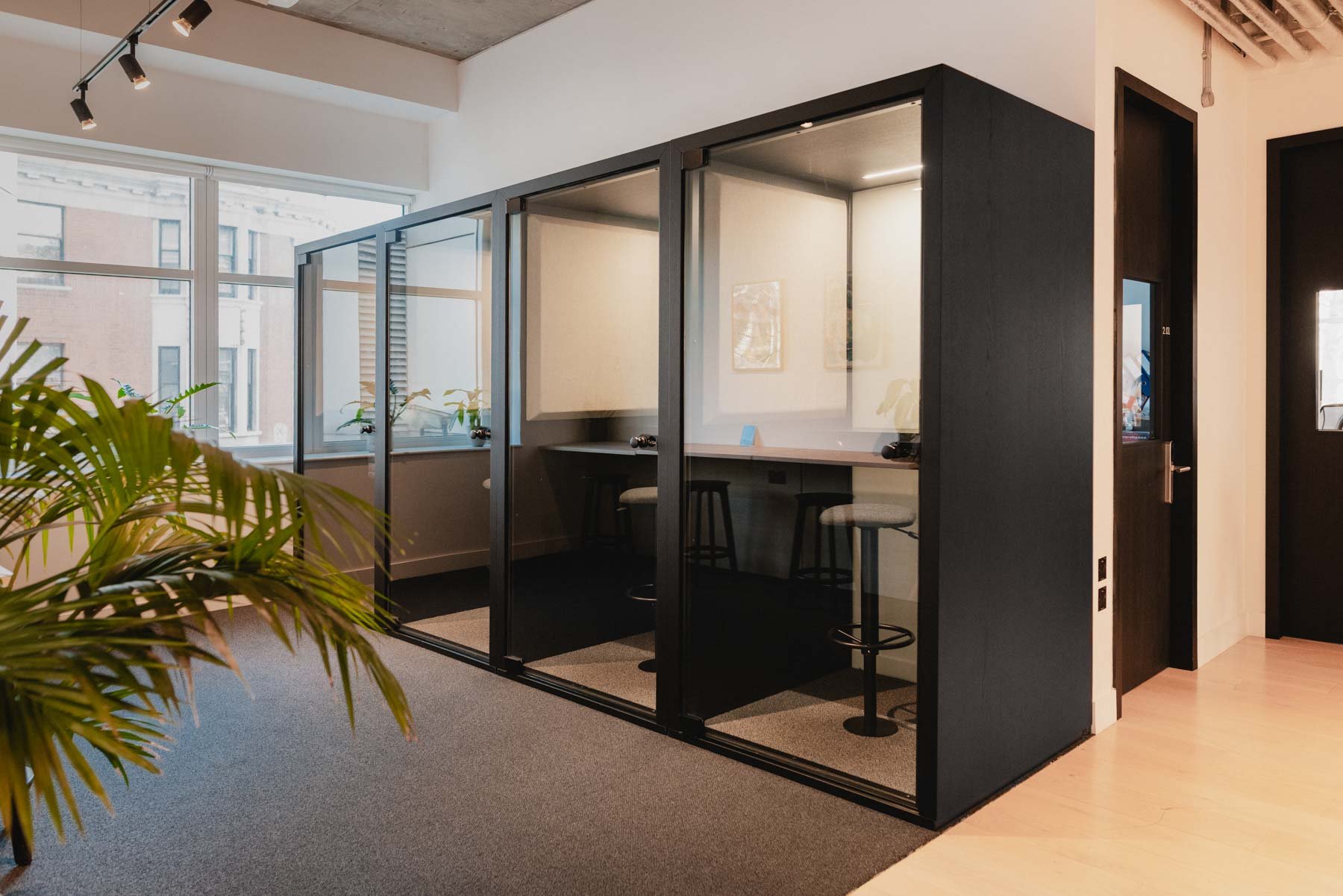 Office pods for private work at Orion House